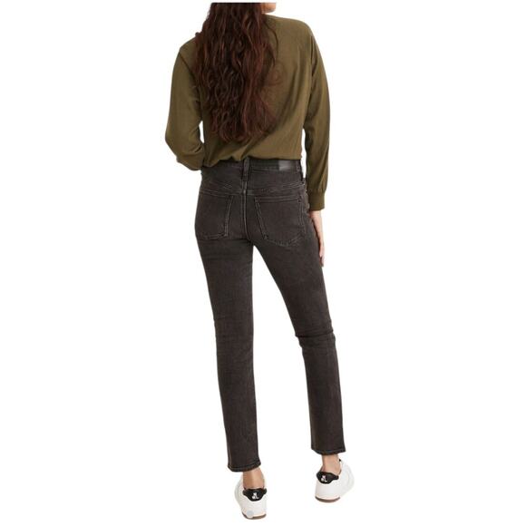 Madewell Jeans Womens 29 Mid Rise Perfect Vintage Black Cropped Normcore Stretch - Picture 3 of 14